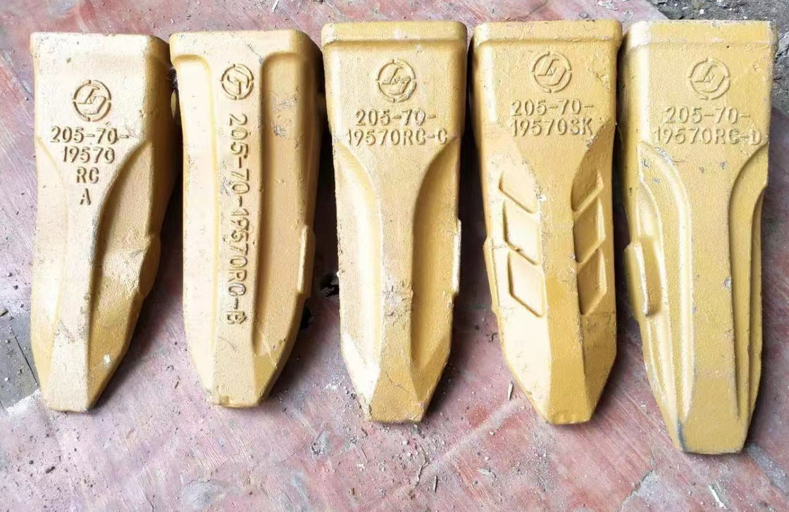 PC200 Excavator Rock Teeth Forged Casting 205-70-19570 Untuk Pekerjaan Konstruksi