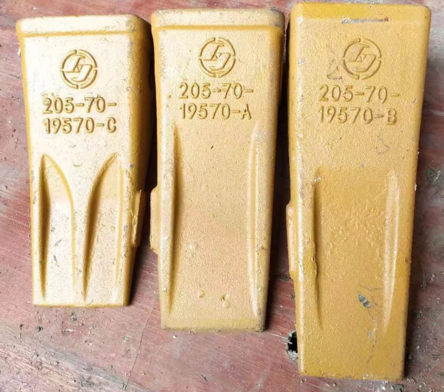 PC200 Excavator Rock Teeth Forged Casting 205-70-19570 Untuk Pekerjaan Konstruksi