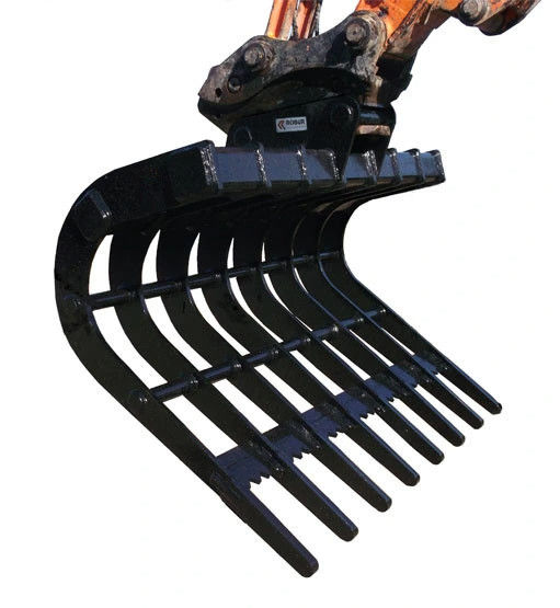 Pabrik Excavator Land Clearing Rakes 1 - 100 Ton Excavator Stick Rake Q345 / NM400