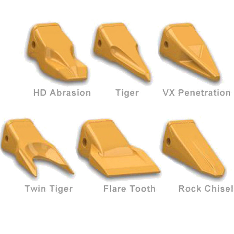 Bagian excavator ember gigi kekuatan tinggi kaku gigi removable steel gigi untuk excavator