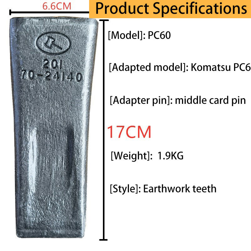 Mempertukarkan Bolt Iron Bucket Teeth PC60 Rock Teeth Untuk Excavator Bucket