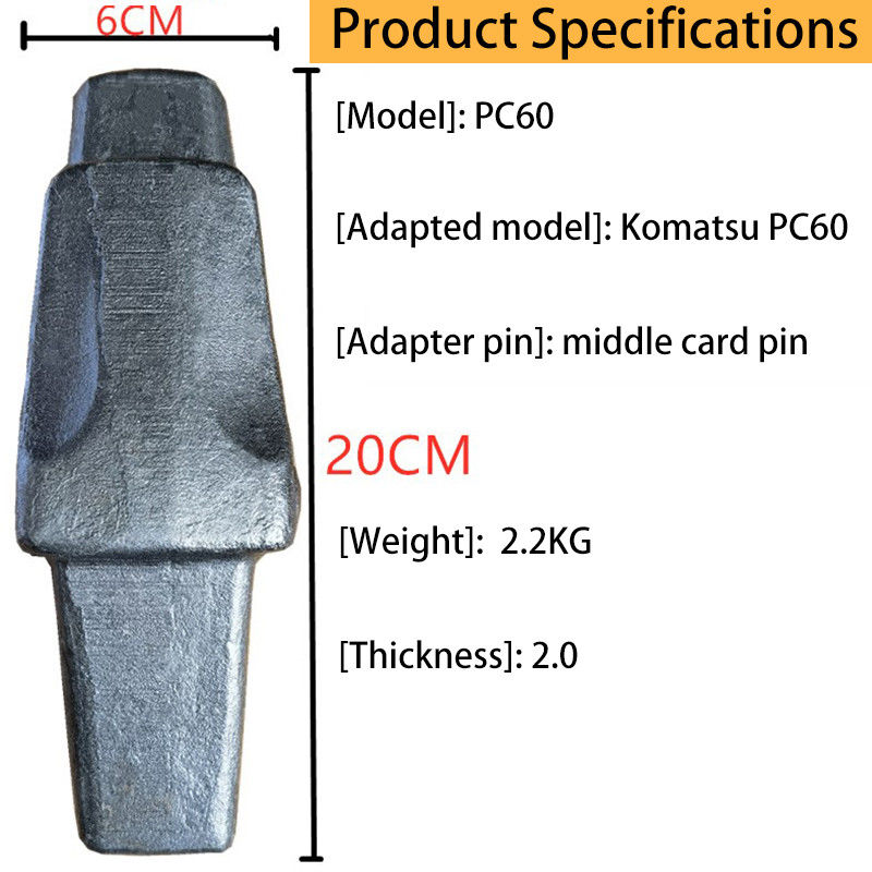 Mempertukarkan Bolt Iron Bucket Teeth PC60 Rock Teeth Untuk Excavator Bucket