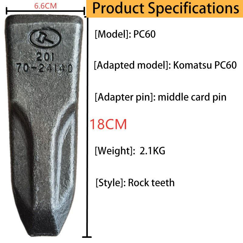 Mempertukarkan Bolt Iron Bucket Teeth PC60 Rock Teeth Untuk Excavator Bucket
