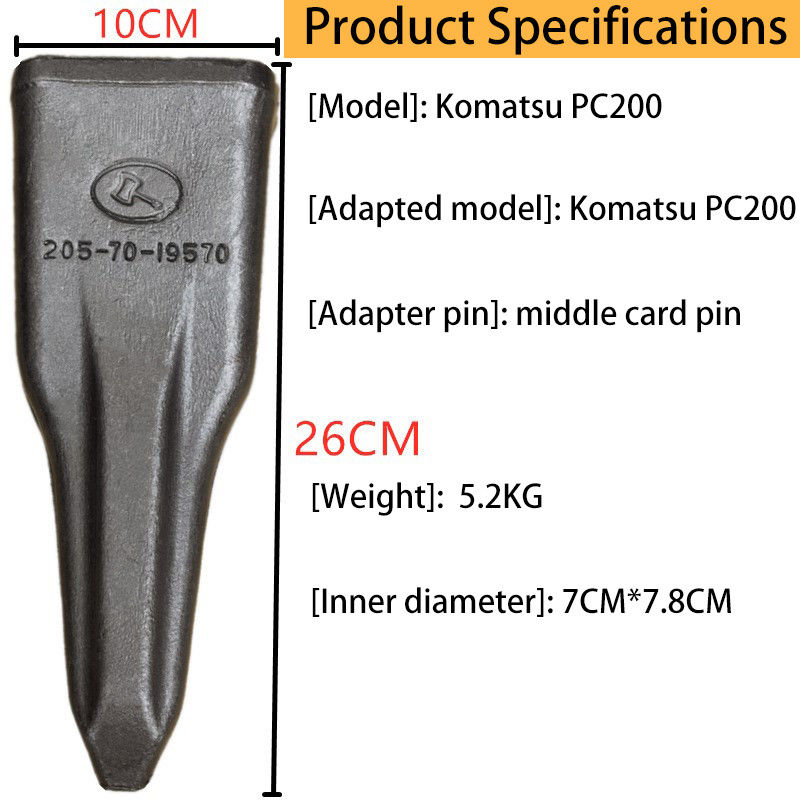 Gigi ember excavator besi tempa kaku PC200 2057019570 Adaptor Gigi ember