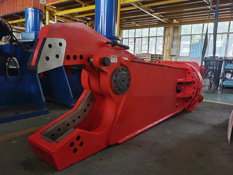 Bangunan limbah baja logam Scrap Mesin penggunting baja Hydraulic Rotating Olecranon Shear Untuk Excavator