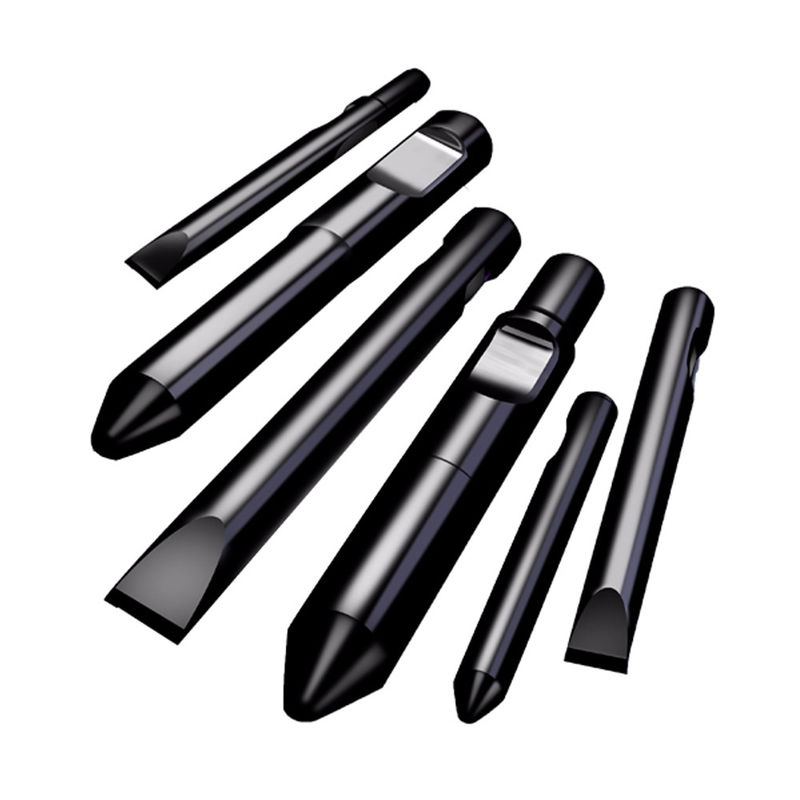 Bagian excavator batu palu pemecah hidraulik tusuk tumpul 68mm mesin pemecah hidraulik tusuk alat jenis wedge 135mm 140mm