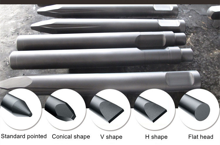 Bagian excavator batu palu pemecah hidraulik tusuk tumpul 68mm mesin pemecah hidraulik tusuk alat jenis wedge 135mm 140mm
