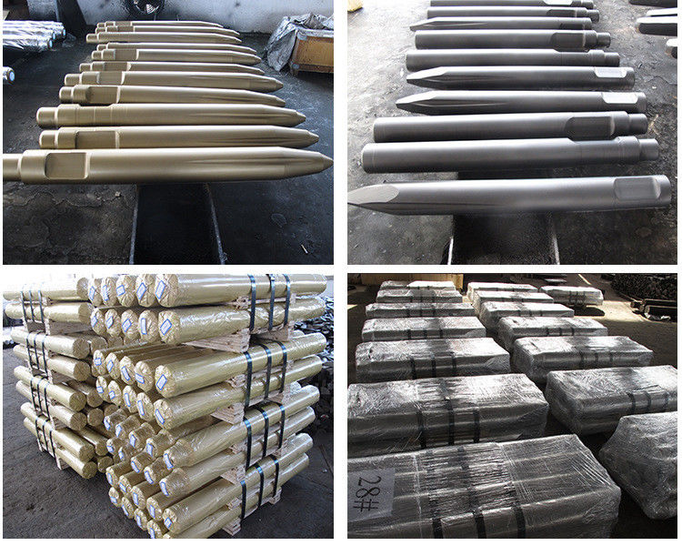 Bagian excavator batu palu pemecah hidraulik tusuk tumpul 68mm mesin pemecah hidraulik tusuk alat jenis wedge 135mm 140mm