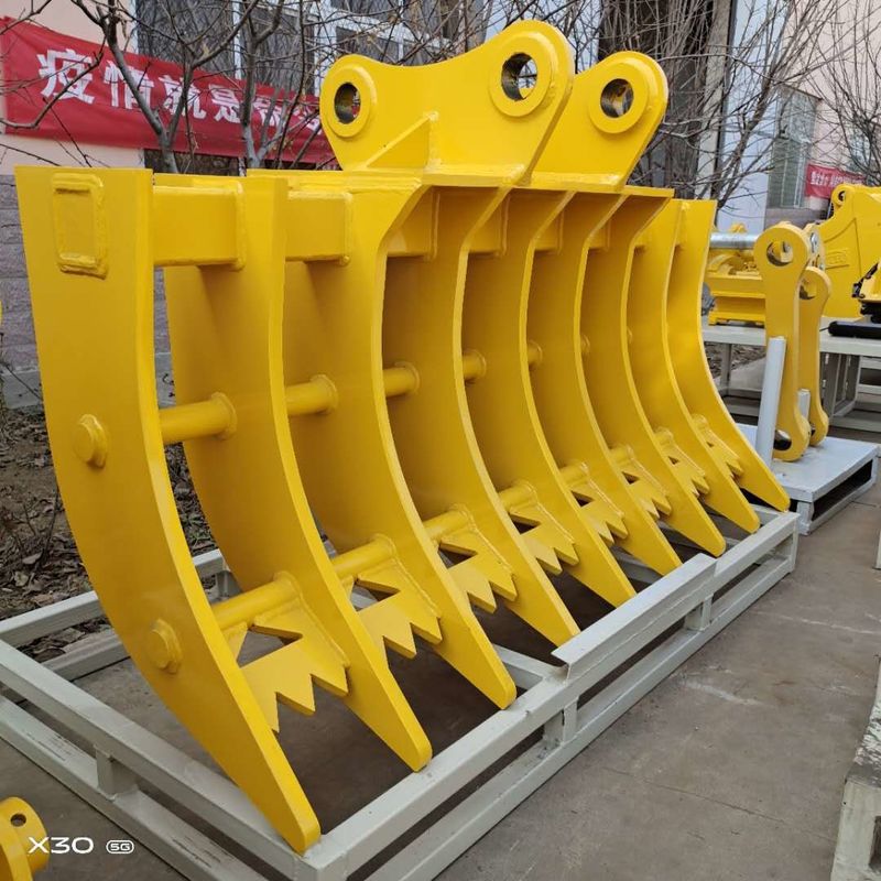 Pabrik Excavator Land Clearing Rakes 1 - 100 Ton Excavator Stick Rake Q345 / NM400