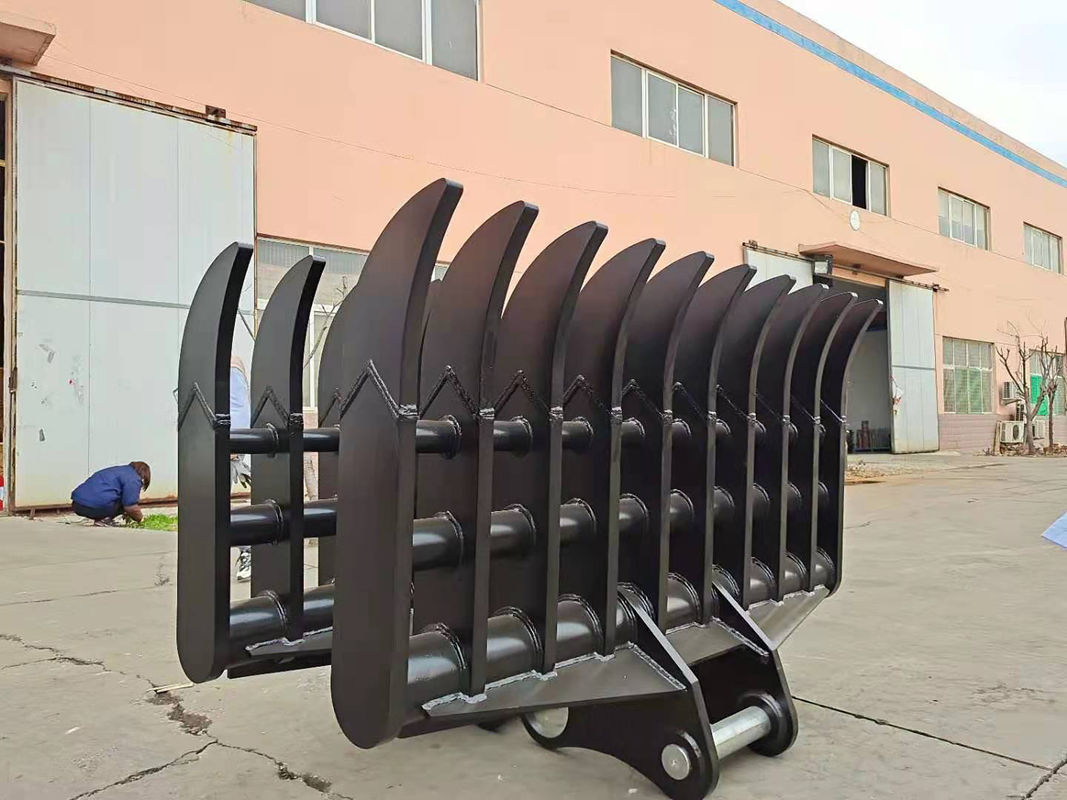 Pabrik Excavator Land Clearing Rakes 1 - 100 Ton Excavator Stick Rake Q345 / NM400