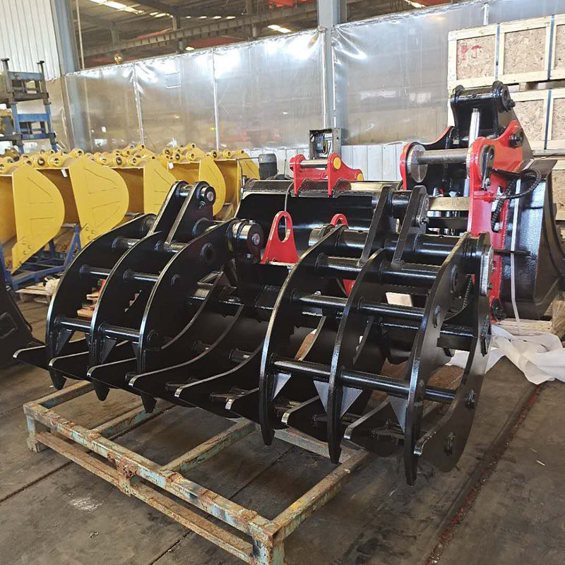 Perlengkapan Excavator yang dapat disesuaikan Tanah yang bisa digarap Harrow Bucket Multitooth Rake Bucket For Excavato