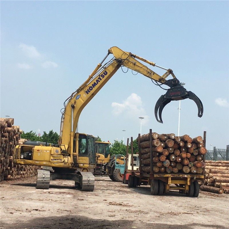 customizable Double cylinder 360 rotary hydraulic grapple telescopic arm clamp kayu grab bucket untuk excavator