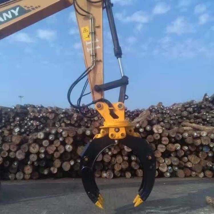 customizable Double cylinder 360 rotary hydraulic grapple telescopic arm clamp kayu grab bucket untuk excavator