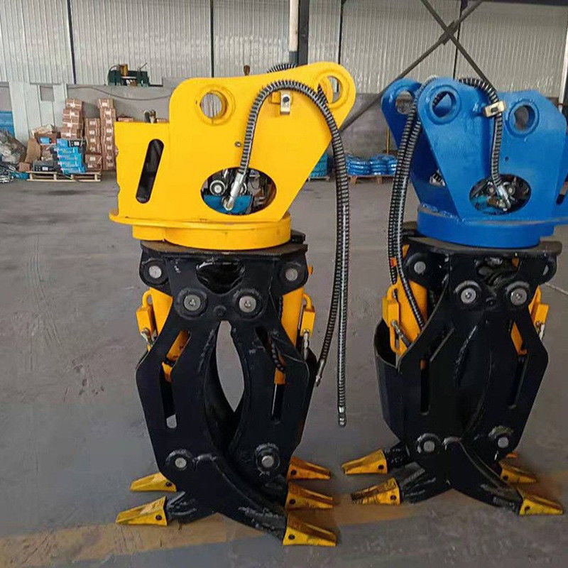 customizable Double cylinder 360 rotary hydraulic grapple telescopic arm clamp kayu grab bucket untuk excavator