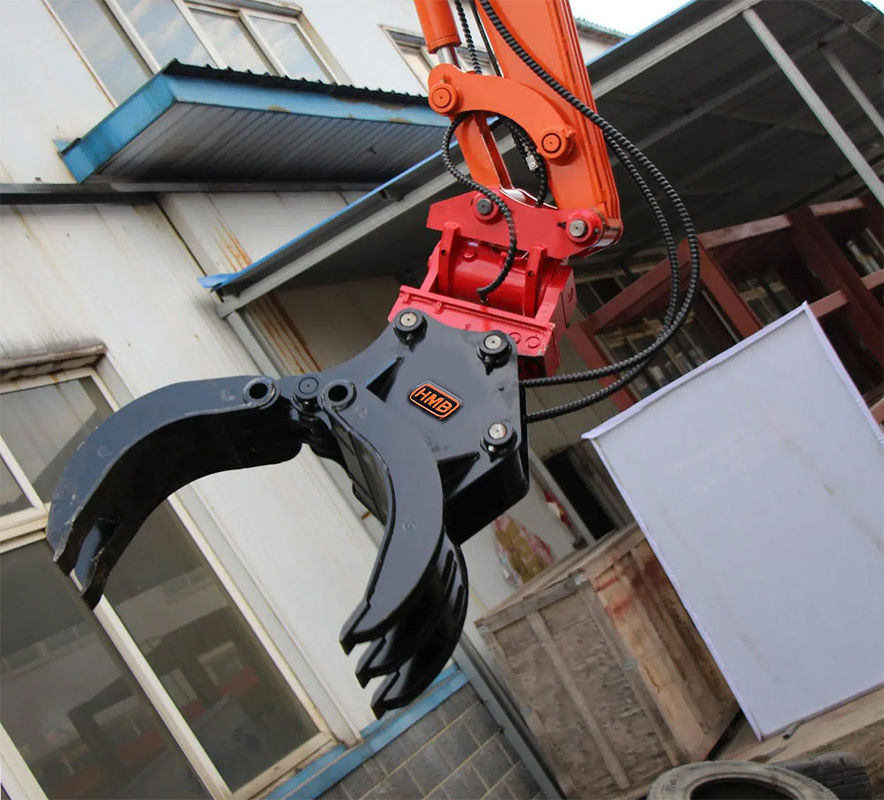 Excavator Grapple Bucket Hydraulic Wood Grapple 360 Log Grab And Stone Excavator Berputar Grapple