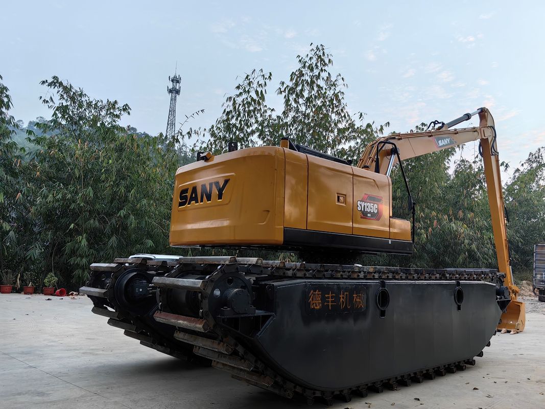 Cuctomized Amphibious Swamp Buggy Excavator Floating Pontoon Q355b Disesuaikan untuk excavator Sy135