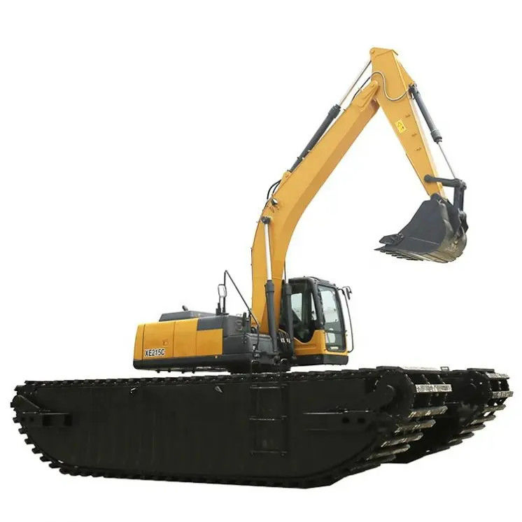 disesuaikan Swamp Buggy Dengan Pontoon Terapung Amfibi Pontoon digunakan untuk 7 - 50 Ton Excavator
