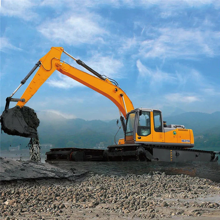 disesuaikan Swamp Buggy Dengan Pontoon Terapung Amfibi Pontoon digunakan untuk 7 - 50 Ton Excavator