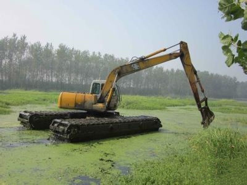 Pontoon khusus Q335B Q355B Excavator Pontoon Floating Swamp Amphibious Pontoon Untuk SANY SY135C