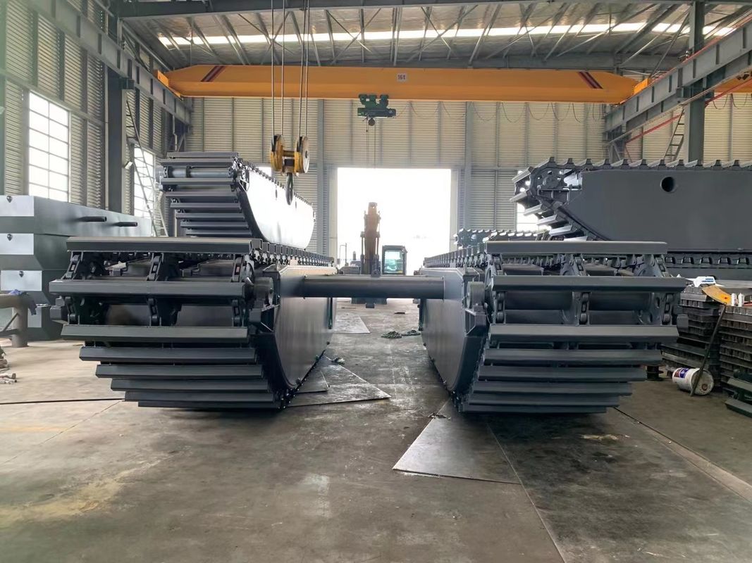 Pontoon khusus Q335B Q355B Excavator Pontoon Floating Swamp Amphibious Pontoon Untuk SANY SY135C