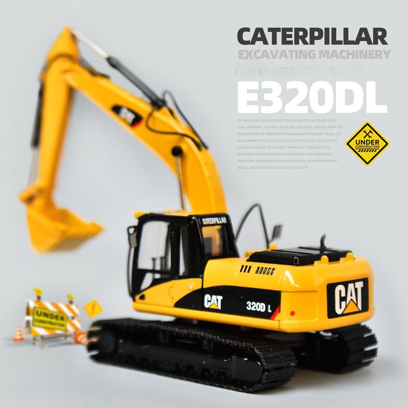 Carter CAT320DL excavator model asli paduan simulasi teknik kendaraan dekorasi handpiece koleksi ornamen