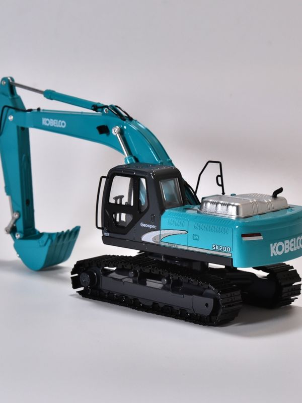 Model excavator KOBELCO asli simulasi logam paduan mobil Shinko SK200 dekorasi non-mainan