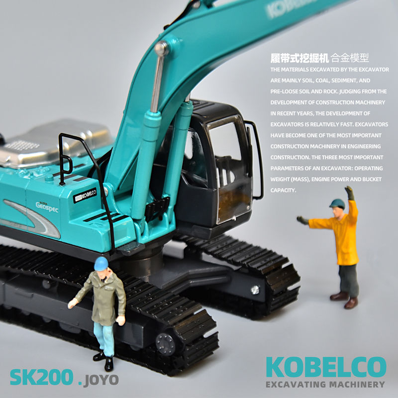 Model excavator KOBELCO asli simulasi logam paduan mobil Shinko SK200 dekorasi non-mainan