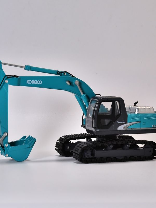 Model excavator KOBELCO asli simulasi logam paduan mobil Shinko SK200 dekorasi non-mainan