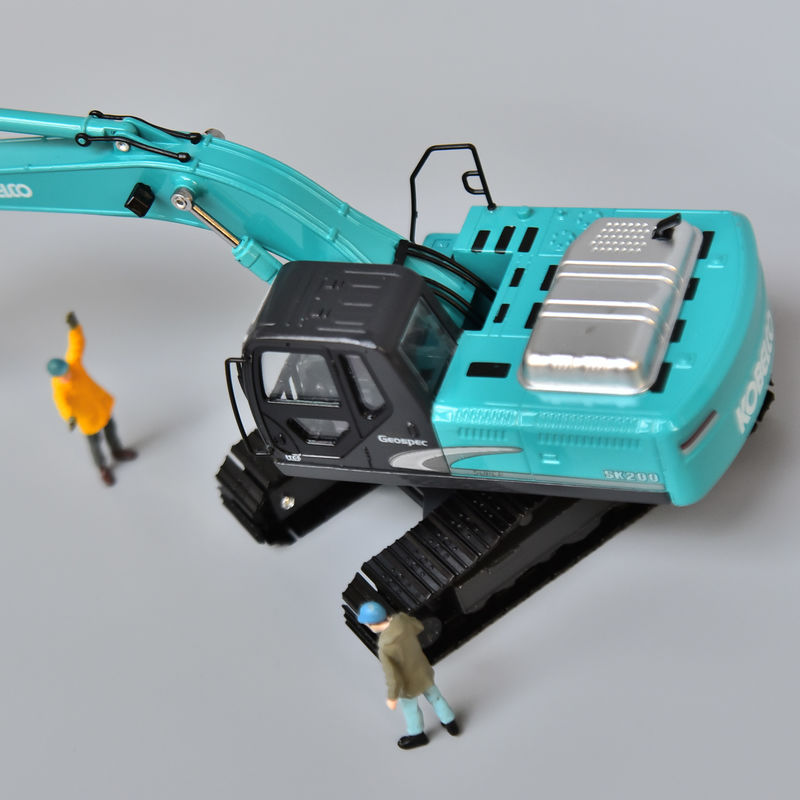Model excavator KOBELCO asli simulasi logam paduan mobil Shinko SK200 dekorasi non-mainan