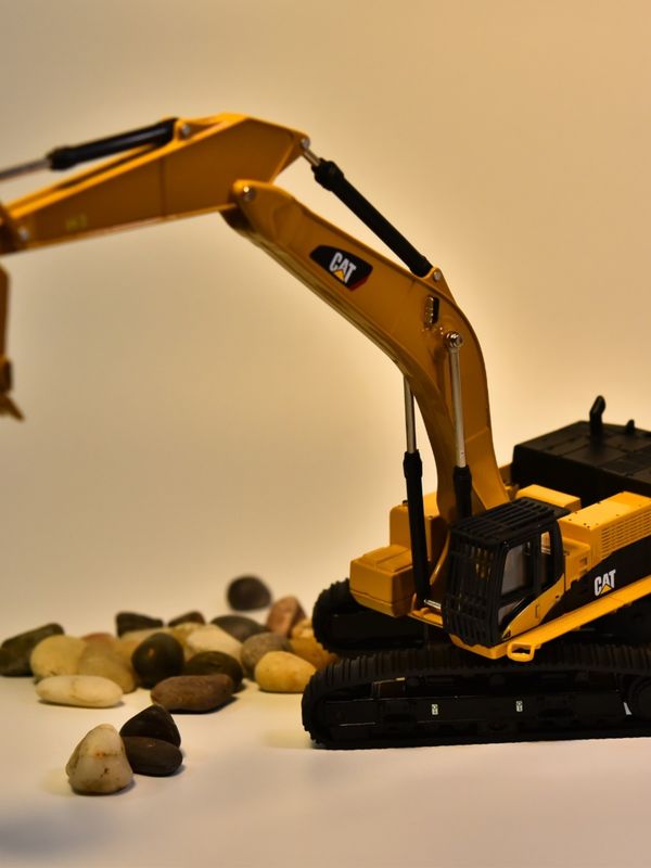 DM Carter CAT385C model excavator paduan mesin teknik simulasi mobil hiasan logam