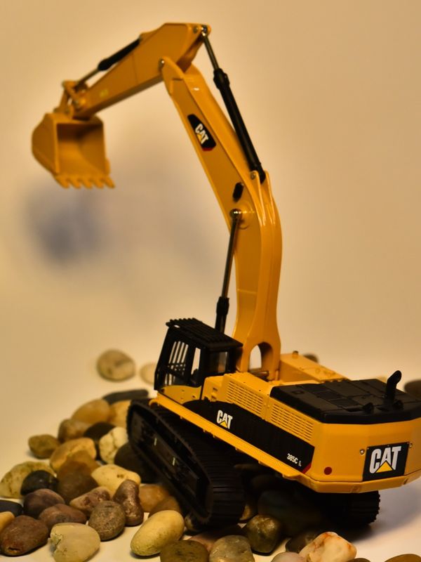 DM Carter CAT385C model excavator paduan mesin teknik simulasi mobil hiasan logam