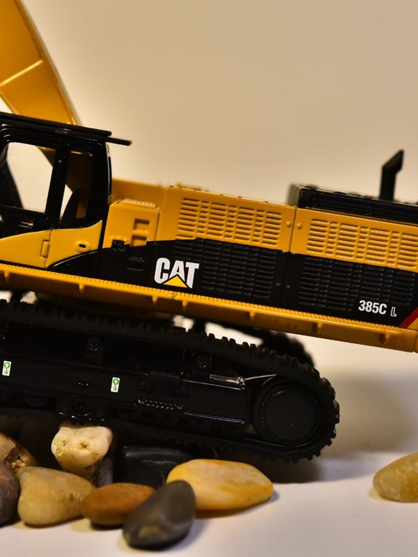 DM Carter CAT385C model excavator paduan mesin teknik simulasi mobil hiasan logam