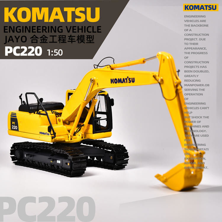 Komatsu PC200 PC220 Die Cast Excavator Model 1/50 Skala Peralatan Berat Mainan Koleksi
