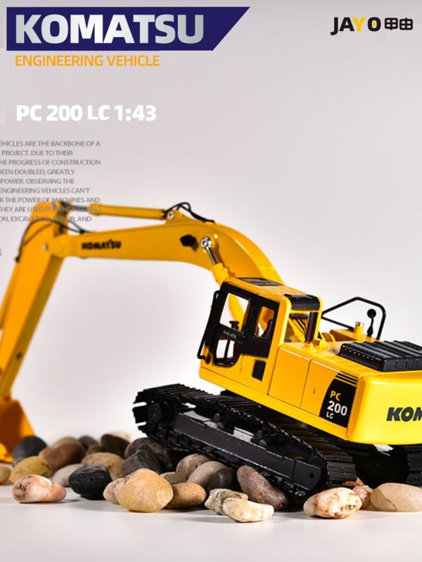 Komatsu PC200 Excavator 1/43 Scale Diecast Metal Model Koleksi Pintu Pembukaan