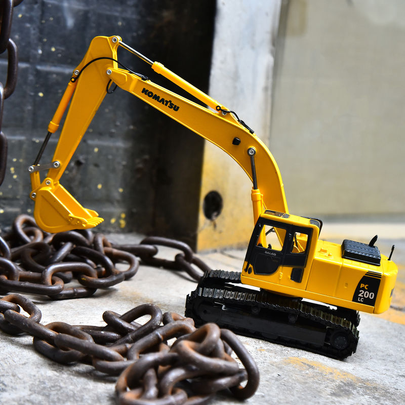 Komatsu PC200 Excavator 1/43 Scale Diecast Metal Model Koleksi Pintu Pembukaan