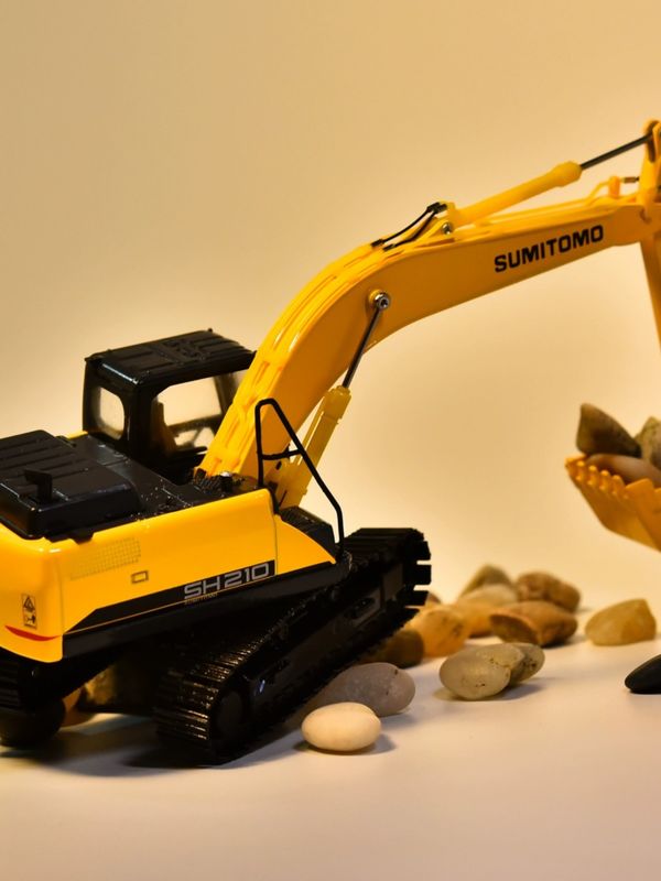 1:50 Skala Alloy Diecast Model SH210-6 Excavator Collectible Miniature Toy untuk Display