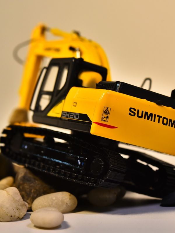 1:50 Skala Alloy Diecast Model SH210-6 Excavator Collectible Miniature Toy untuk Display