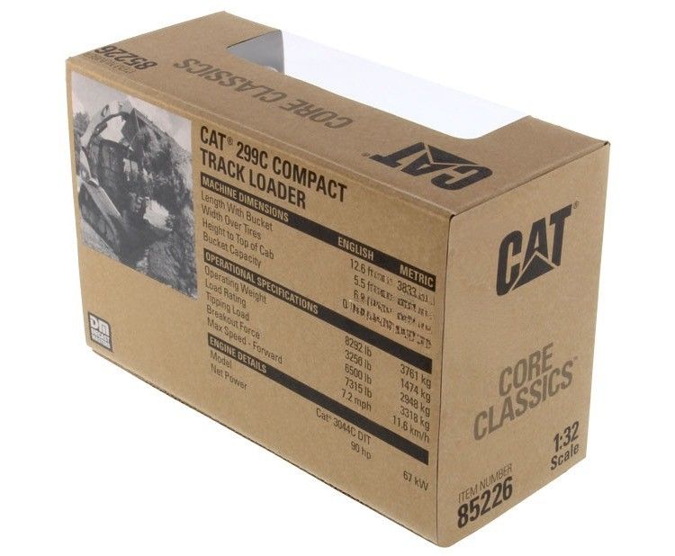 Cat 299C yang sangat rinci Compact Track Loader Alloy Diecast Model 1/32 Skala 85226