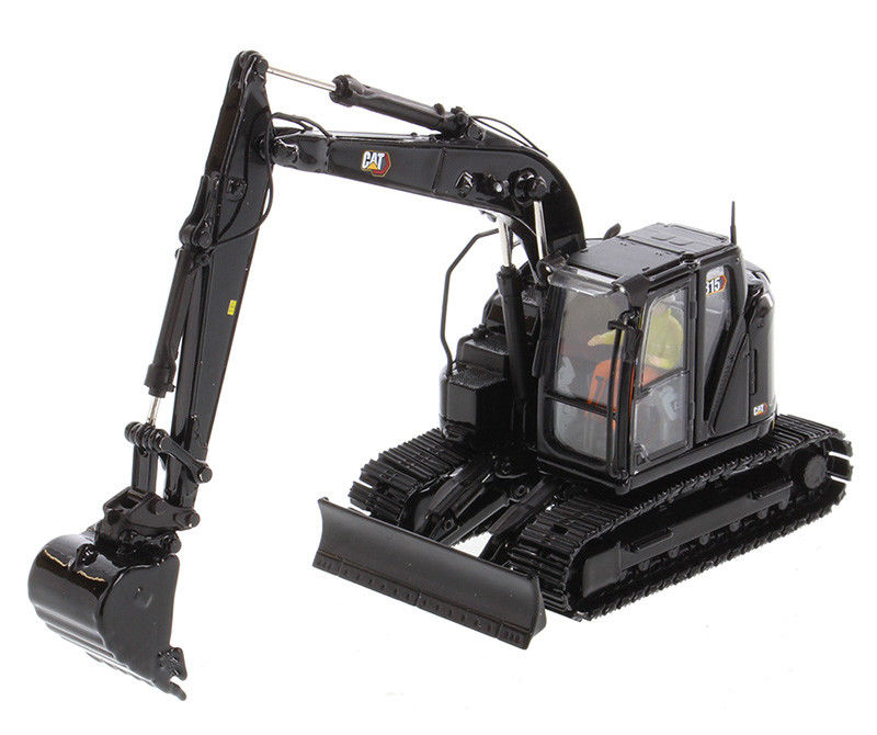 Black Caterpillar CAT 315 Excavator 1:50 Die-Cast Model Mobil Teknik Koleksi
