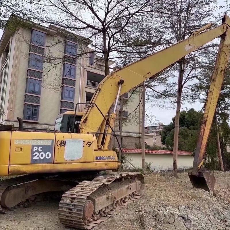 Komatsu PC200-7 Excavator yang kuat digunakan dengan lengan jangkauan panjang 18m untuk konstruksi berat