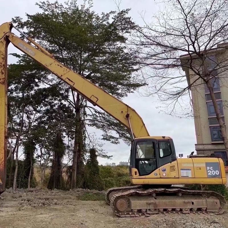 Komatsu PC200-7 Excavator yang kuat digunakan dengan lengan jangkauan panjang 18m untuk konstruksi berat