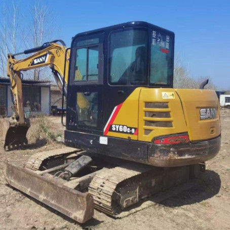 2020 SANY SY60C-9 6 Ton Excavator 3000 Jam Dipertahankan CE ISO Untuk Utilitas Lansekap