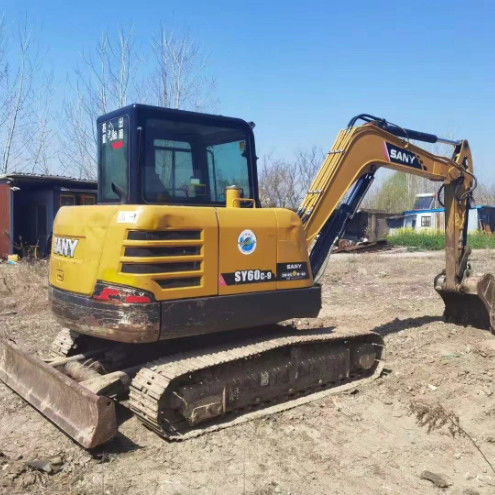 2020 SANY SY60C-9 6 Ton Excavator 3000 Jam Dipertahankan CE ISO Untuk Utilitas Lansekap