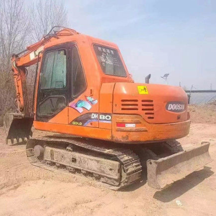 Digunakan Doosan DH80 Mini Excavator 8 Ton Kapasitas CE ISO untuk utilitas lansekap