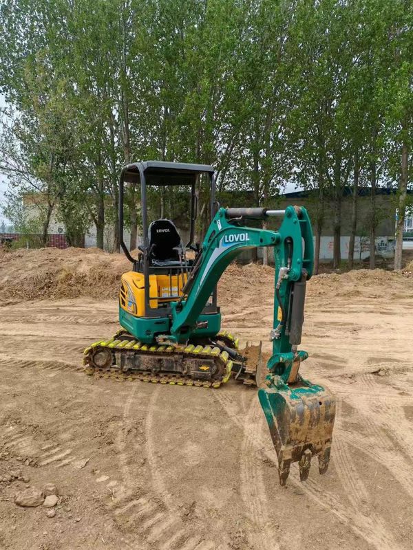 Digunakan Lovol FR18E2-U mini excavator dalam kondisi baik untuk proyek konstruksi
