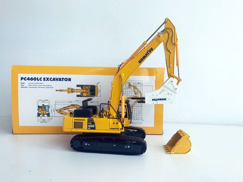 Komatsu PC460LC-8 1/50 Diecast Alloy Excavator Model dengan Hydraulic Breaker