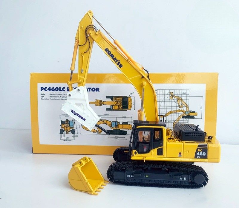 Komatsu PC460LC-8 1/50 Diecast Alloy Excavator Model dengan Hydraulic Breaker