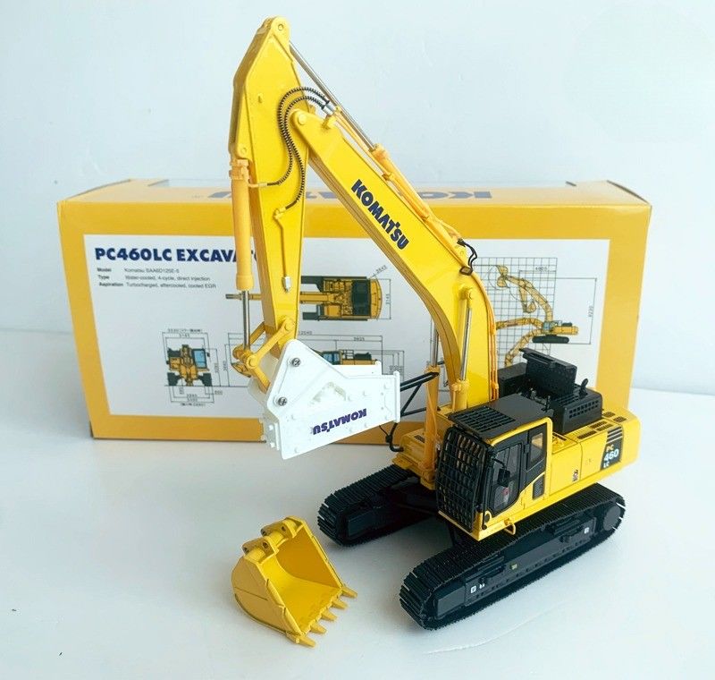 Komatsu PC460LC-8 1/50 Diecast Alloy Excavator Model dengan Hydraulic Breaker