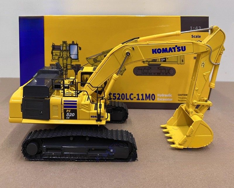 1/43 Skala Komatsu PC520LC-11M0 Alloy Die-Cast Excavator Model - Berlisensi koleksi
