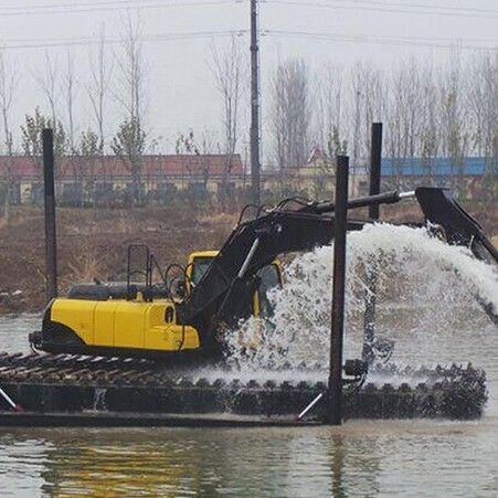 China OEM Karet Jalur Chassis Robot Amfibi Excavator Pontoon Undercarriage Untuk Dijual